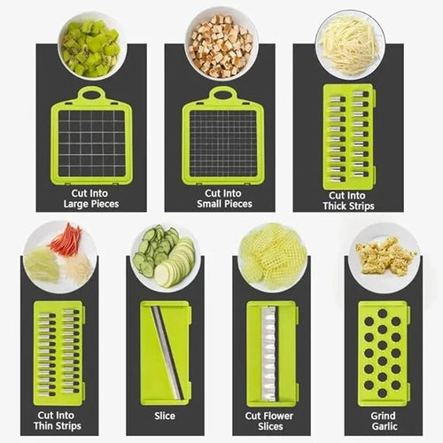 16-in-1 Multifunction Vegetable Chopper & Slicer with Handle