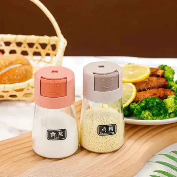 2 Press-Type Oil Spray Bottle with 3 Spices Jar