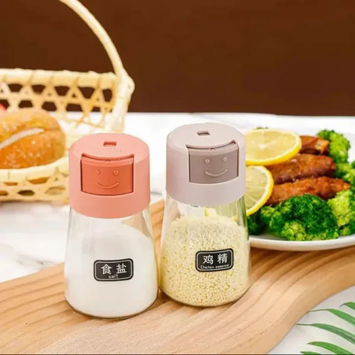 2 Press-Type Oil Spray Bottle with 3 Spices Jar