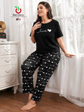 Black Love Printed Night Suit