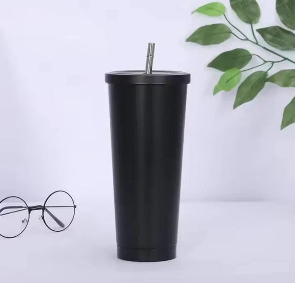 Stainless Steel Coffee Tumbler with Straw & Lid (700 ml)