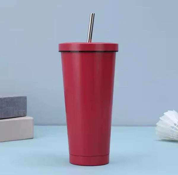 Stainless Steel Coffee Tumbler with Straw & Lid (700 ml)