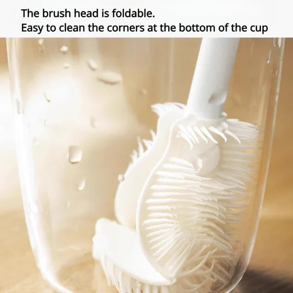 Long Handle Silicone Bottle Cleaning Brush x 2 (Pair of Brushes)