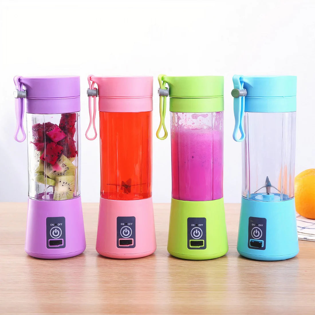 Mini Portable Blender – 380ml USB Juicer with 6 Stainless Steel Blades