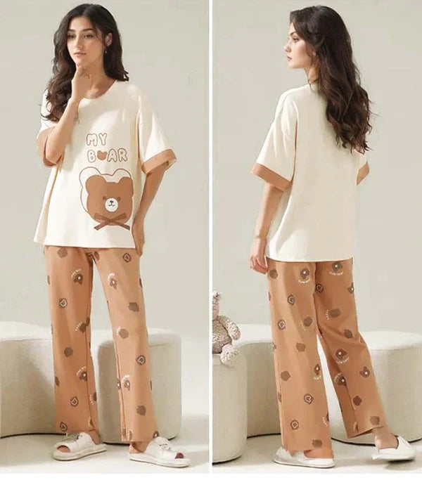 My Bear Printed Night Suit -