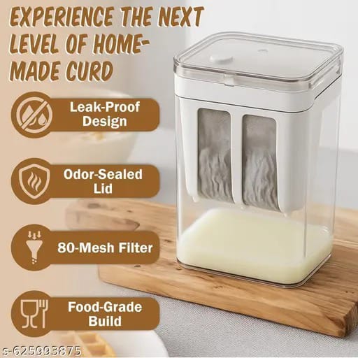 Yogurt Maker Strainer,1100ml Fine Mesh Strainer with Lid