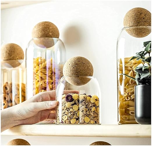 Wooden Lid Ball Jars – Vintage Glass Storage Jars with Wooden Tops