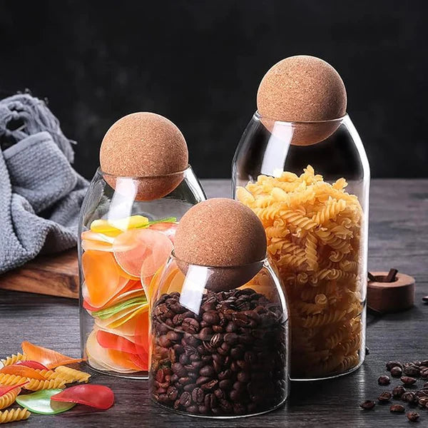 Wooden Lid Ball Jars – Vintage Glass Storage Jars with Wooden Tops