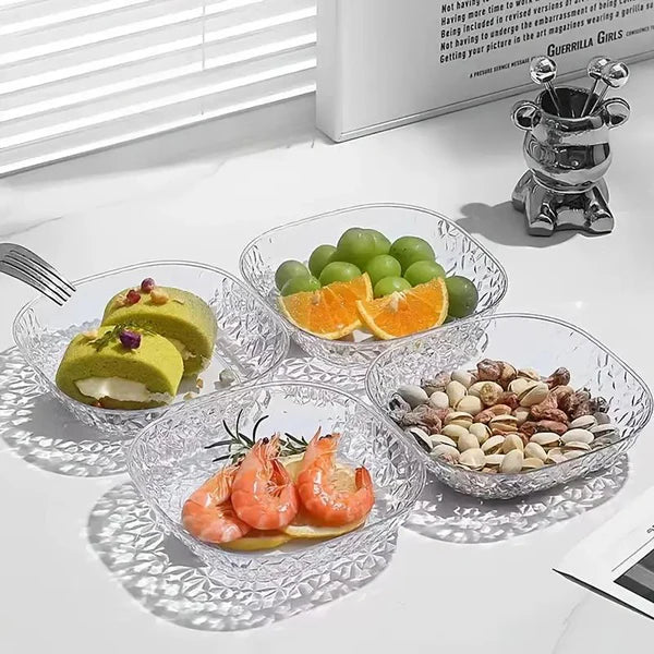 8pcs Square Snack Plates With Glacier Pattern