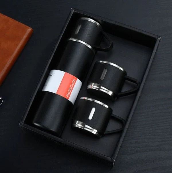 3 Cup Double-Layer Stainless Steel Vacuum Flask Set